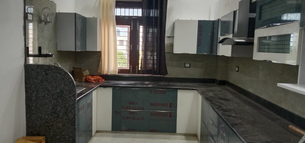 Modular kitchen installation mid-process site photo Bharatpur